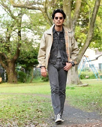 Как носить куртку харрингтон с высокими кедами