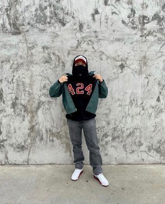 Как носить куртку харрингтон с худи