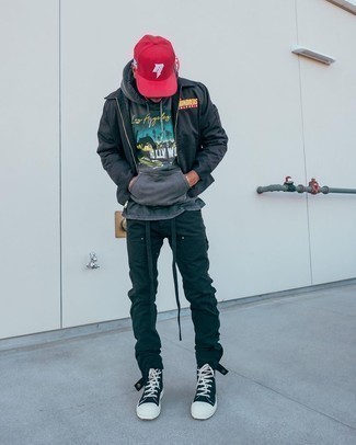 Как носить куртку харрингтон с худи