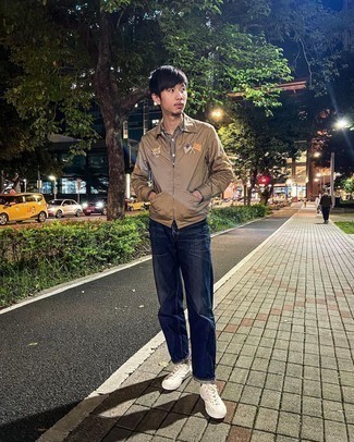 Как носить куртку харрингтон с джинсами