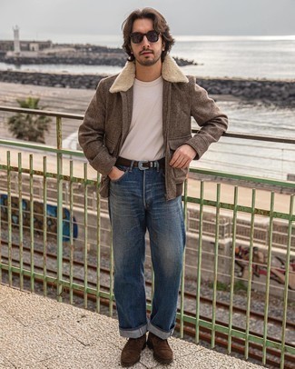 Как носить куртку харрингтон с джинсами