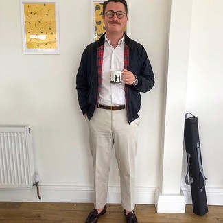 Как носить куртку харрингтон с лоферами