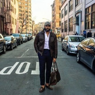 Как носить куртку харрингтон с лоферами