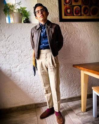 Как носить куртку харрингтон с лоферами