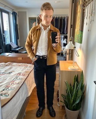 Как носить куртку харрингтон с лоферами