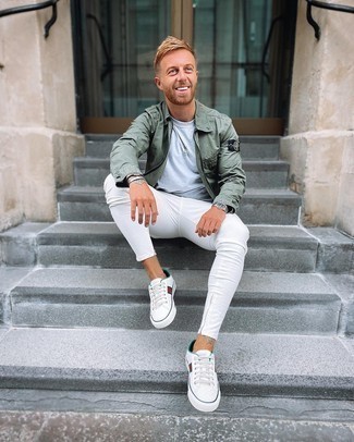 Как носить куртку харрингтон с зауженными джинсами