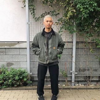 Как носить куртку харрингтон с спортивными штанами