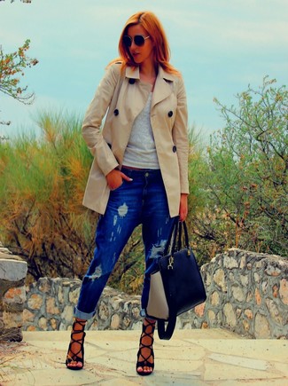 Как носить босоножки на каблуке с плащом