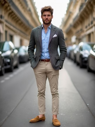 С чем носить куртку с узором "в ёлочку" мужчине