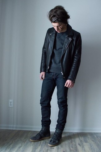 Как носить высокие кеды с косухой мужчине