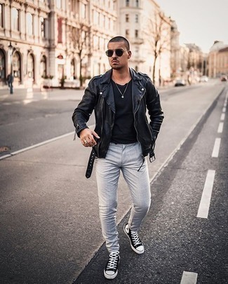 Как носить высокие кеды с косухой мужчине