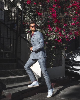 Как носить высокие кеды с двубортным пиджаком мужчине