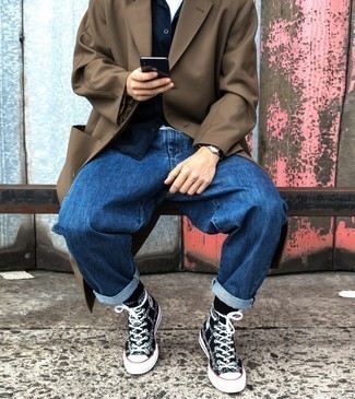 С чем носить высокие кеды мужчине осень