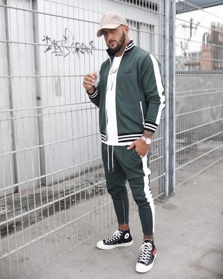 Как носить высокие кеды с спортивным костюмом мужчине