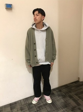 Как носить худи с кардиганом мужчине