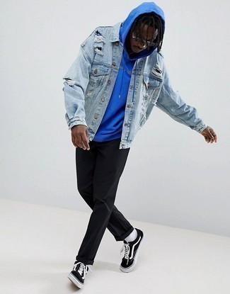 Как носить худи с джинсовой курткой мужчине