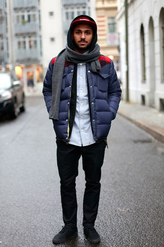 Как носить худи с курткой-пуховиком мужчине