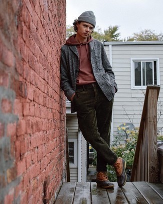 Как носить худи с зимними ботинками мужчине