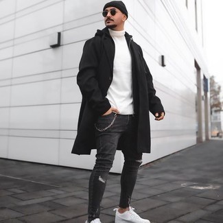 Как носить худи с водолазкой мужчине