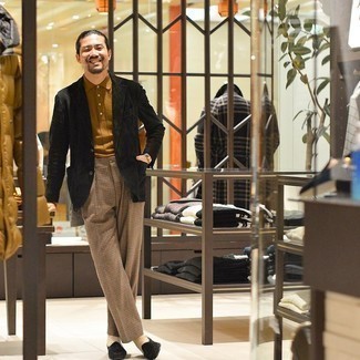 С чем носить брюки с узором "гусиные лапки" мужчине