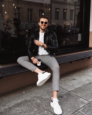 С чем носить брюки с узором "гусиные лапки" мужчине