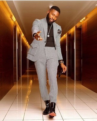 С чем носить брюки с узором "гусиные лапки" мужчине