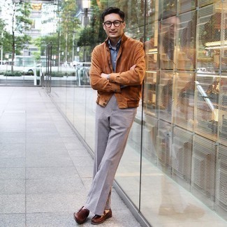 С чем носить брюки с узором "гусиные лапки" мужчине