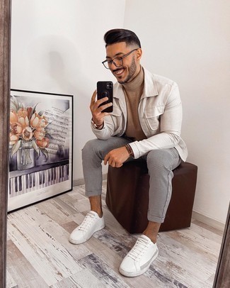 С чем носить брюки с узором "гусиные лапки" мужчине