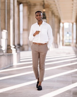 С чем носить брюки с узором "гусиные лапки" мужчине