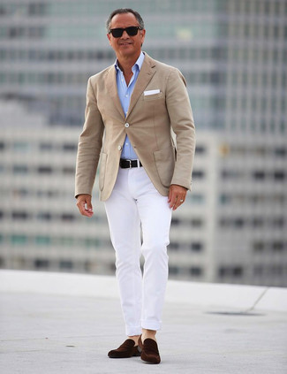 Как носить джинсы с пиджаком мужчине