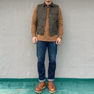 Как носить джинсы с джинсовой рубашкой мужчине