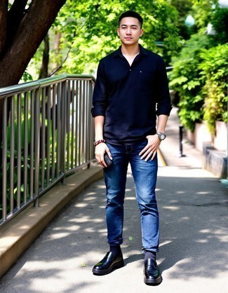 Как носить джинсы с ботинками дезертами