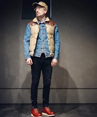 Как носить джинсы с курткой без рукавов мужчине