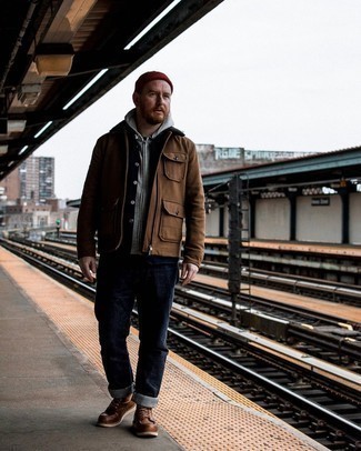 Как носить джинсы с курткой харрингтон