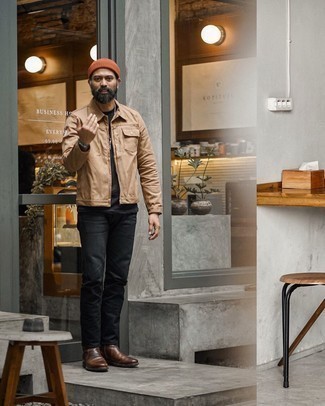 Как носить джинсы с курткой харрингтон