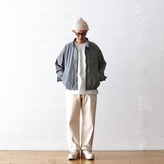 Как носить джинсы с курткой харрингтон