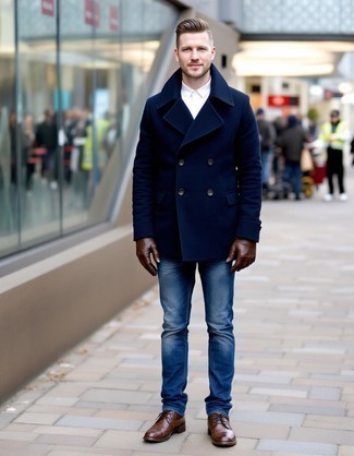 Как носить джинсы с рубашкой с длинным рукавом мужчине