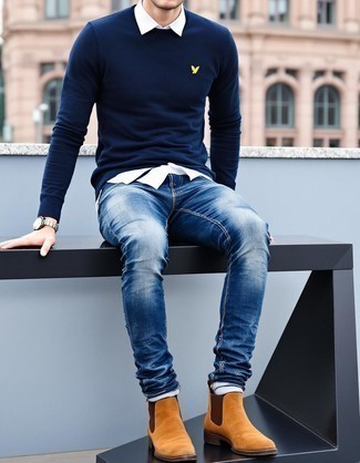 Как носить джинсы с рубашкой мужчине