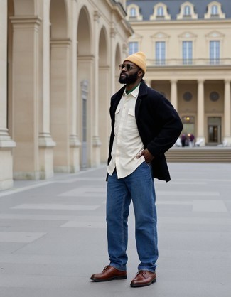 Как носить джинсы с рубашкой с коротким рукавом мужчине