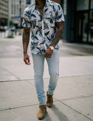 Как носить джинсы с рубашкой с коротким рукавом мужчине