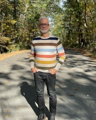 Как носить джинсы с свитшотем мужчине