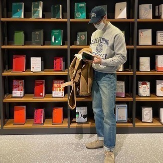 Как носить джинсы с свитшотем мужчине