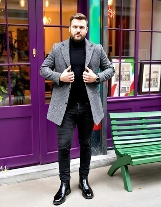 Как носить джинсы с водолазкой мужчине