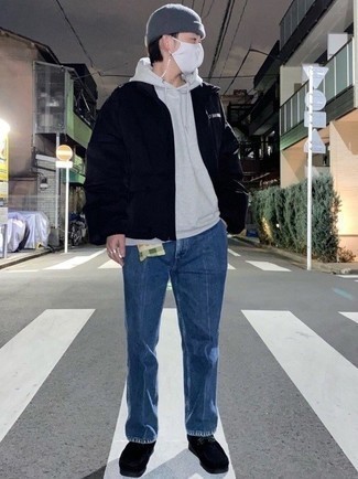 Как носить джинсы с ветровкой мужчине