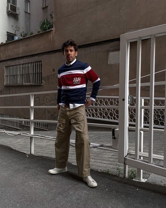 С чем носить светло-коричневые брюки карго