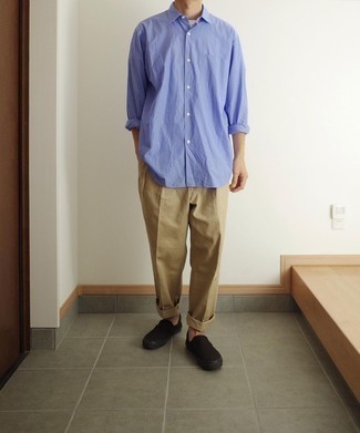 С чем носить светло-коричневые брюки чинос