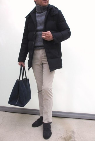 Какие монки носить с светло-коричневыми брюками чинос