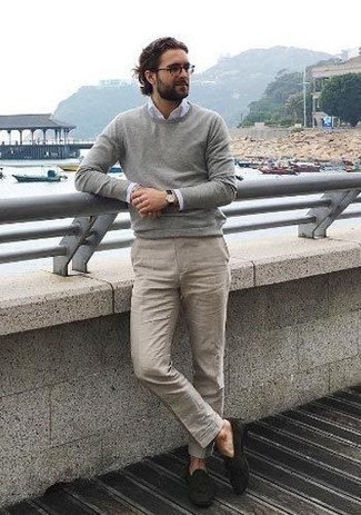 С чем носить светло-коричневые классические брюки мужчине