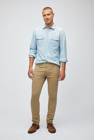 Какие туфли дерби носить с светло-коричневыми джинсами