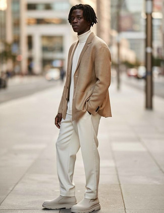 С чем носить вязаный пиджак мужчине